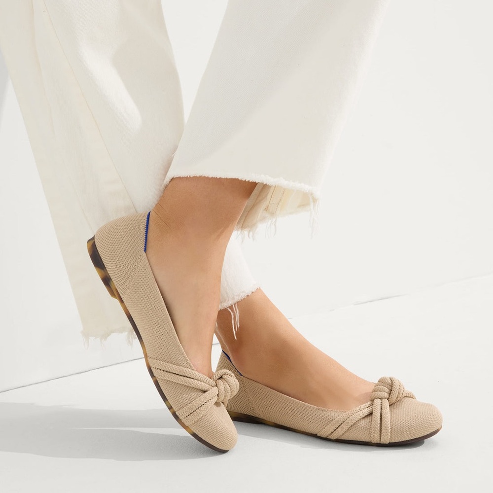 Rothy's “The Knot Ballet Flat” in Ecru